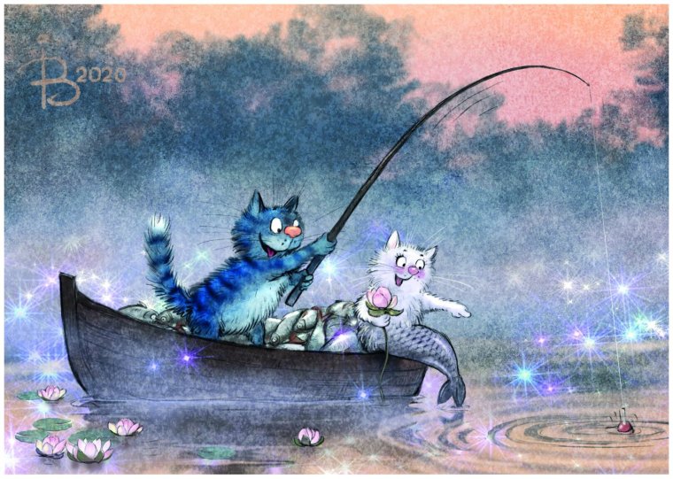 Синие коты художницы Ирины Зенюк