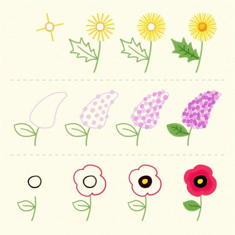 Рисование цветов для детей