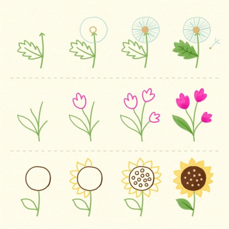 Рисование цветов для детей