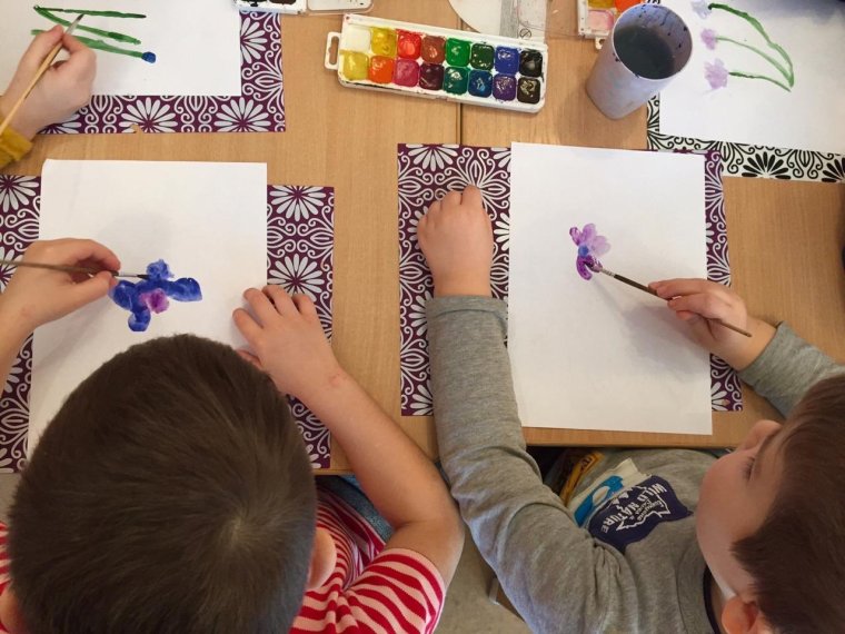 Рисование мятой бумагой