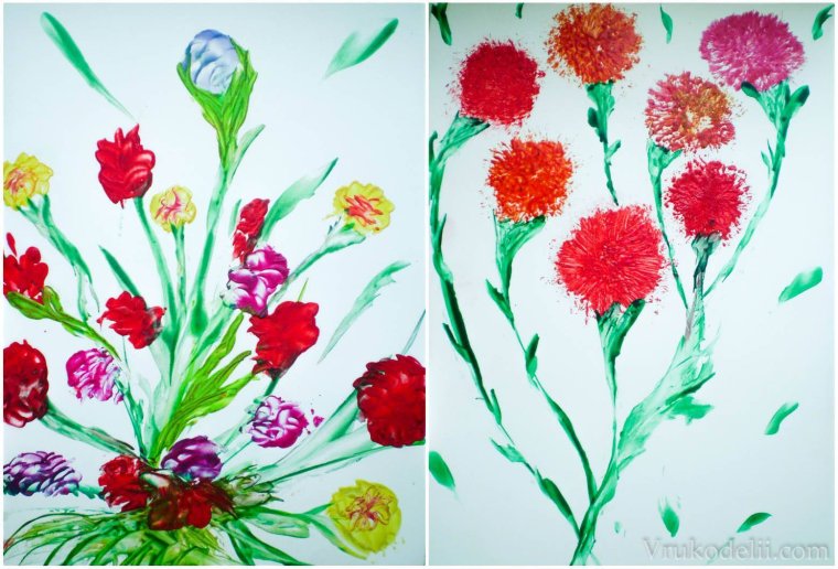 Рисование расцвели красивые цветы