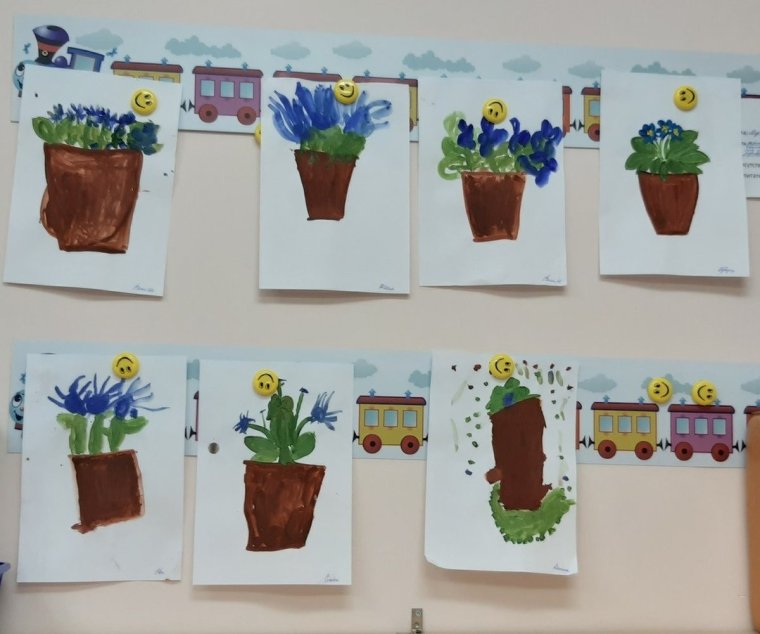 Рисование цветов ладошками