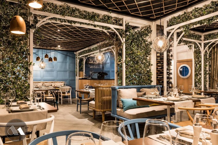 Рыбный ресторан интерьер