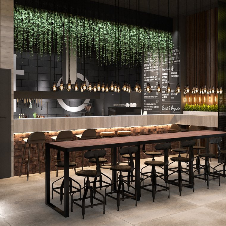 Интерьер корейского кафе