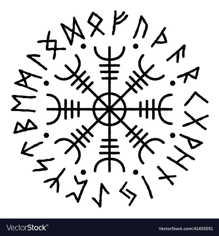 Скандинавский шлем ужаса руна Агисхьяльм