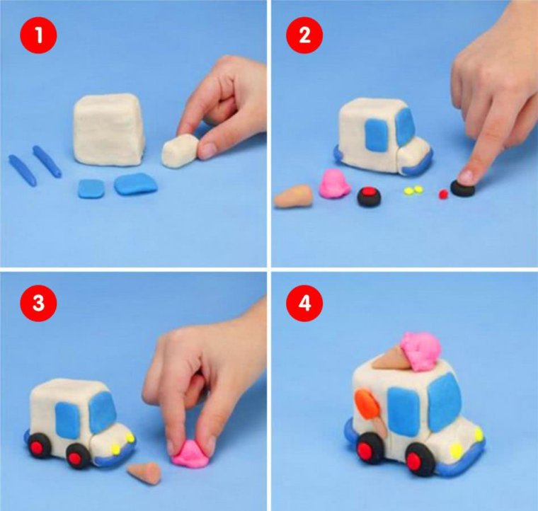 Машинки из пластилина для детей 4-5