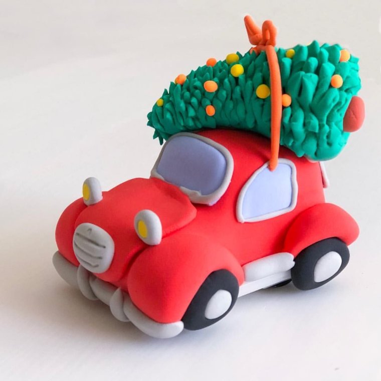 Автомобиль из пластилина
