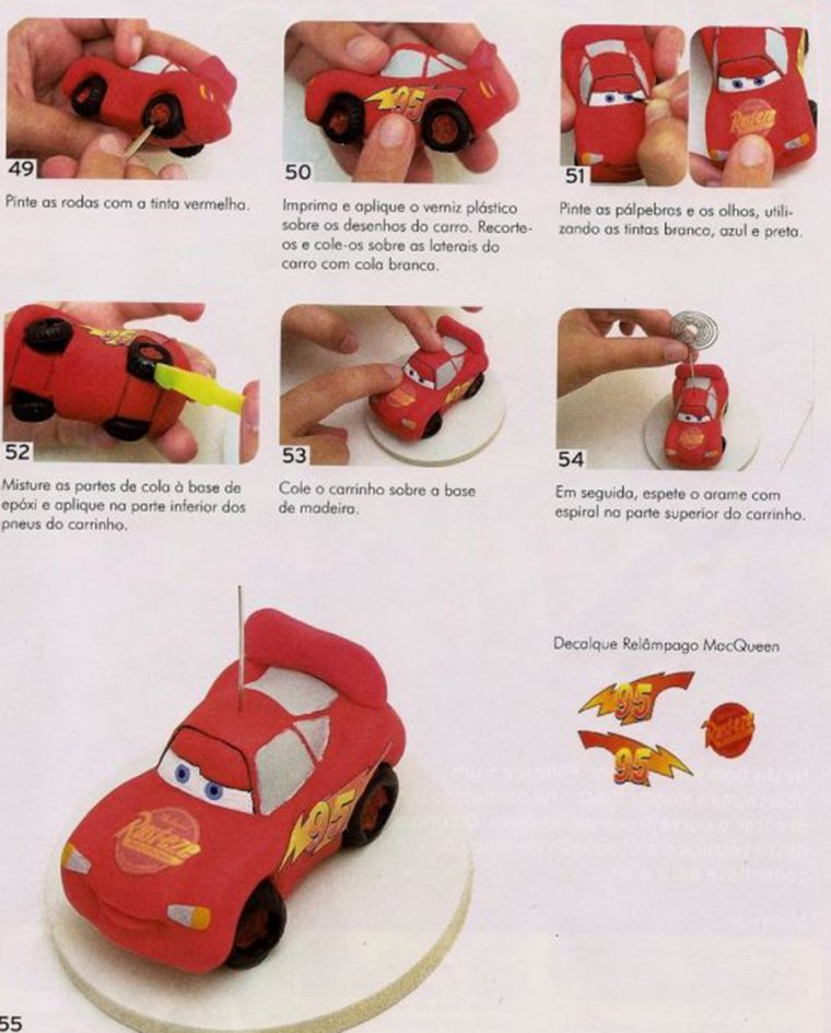 Молния Маккуин из пластилина