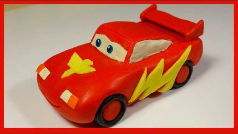 Молния Маккуин из пластилина