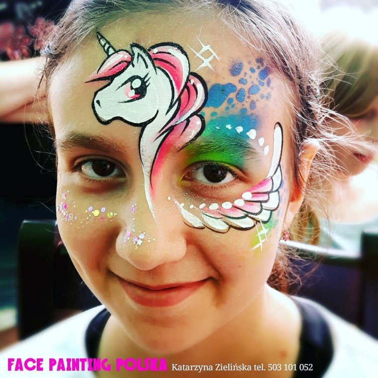 Аквагрим Единорожка на лице