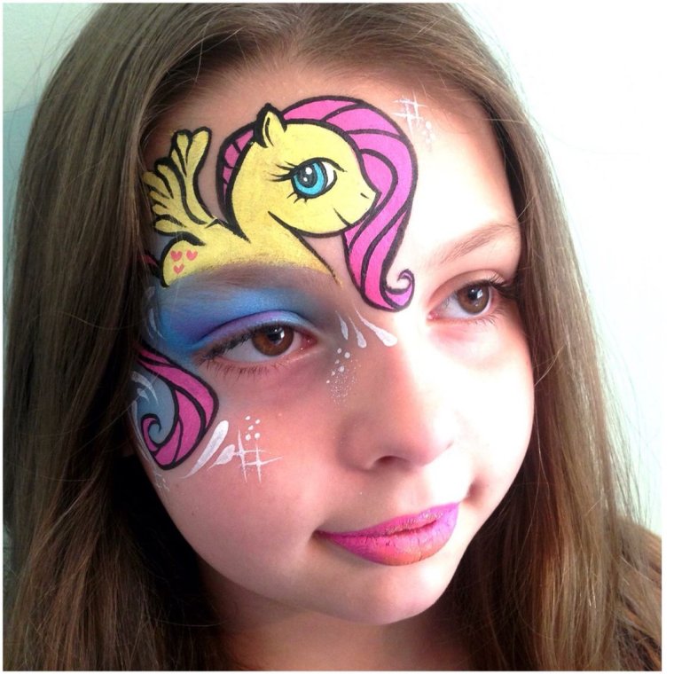 Аквагрим пони на лице