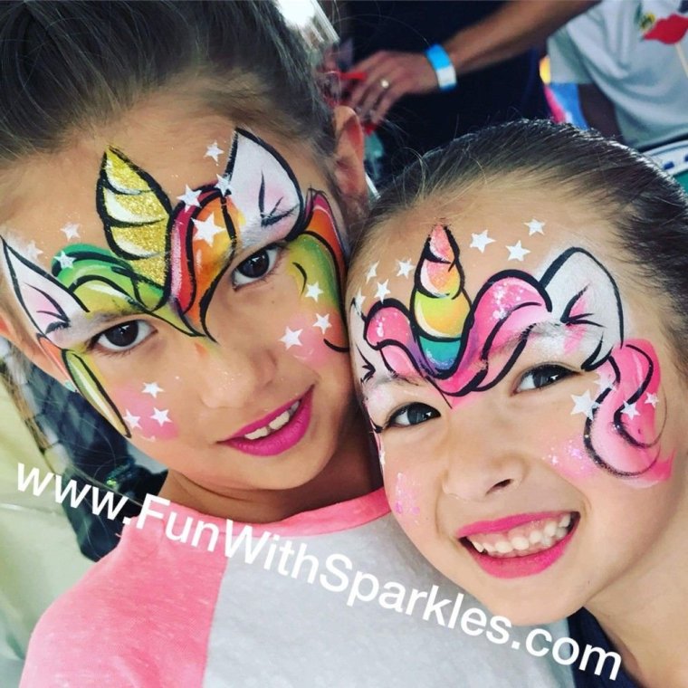 Аквагрим Единорог на лице