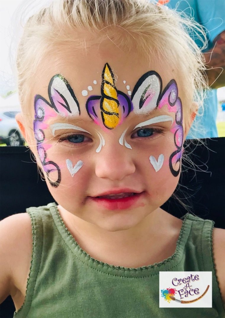 Аквагрим Единорожка на лице