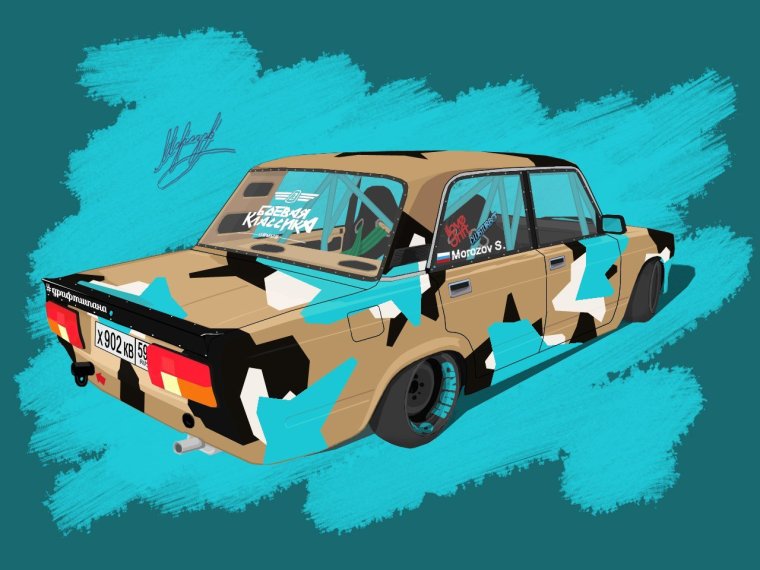 Боевая классика ВАЗ 2107 рисунок