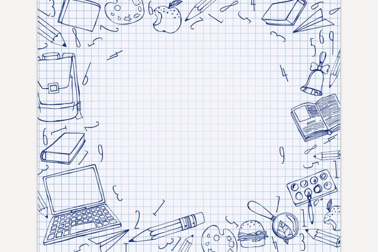 Школьная тетрадь в клетку фон