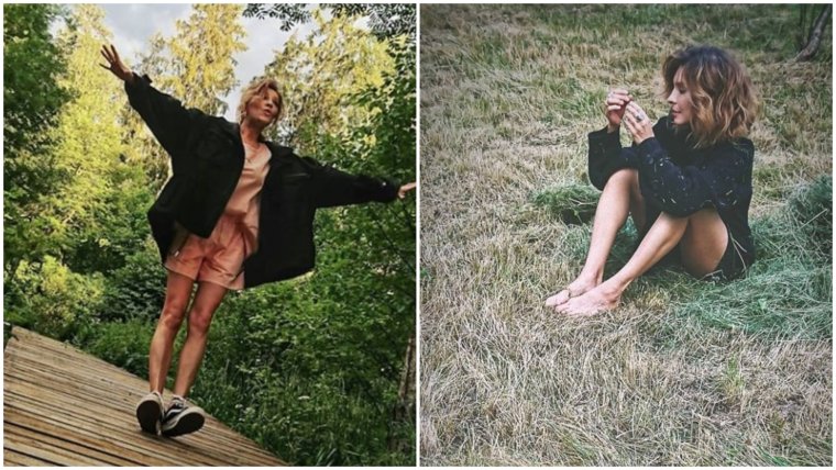 Елена Подкаминская босиком