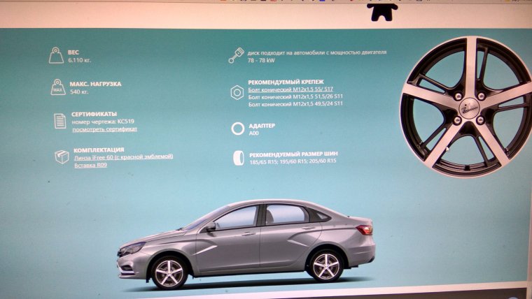 Диски на Киа Рио r15 таблица