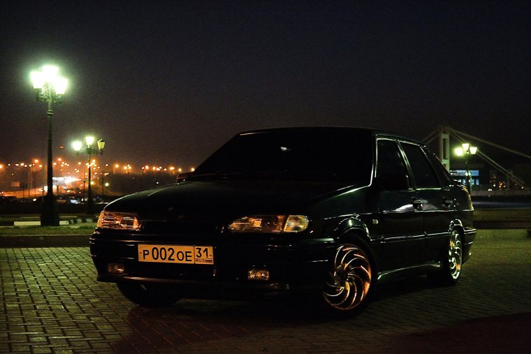 ВАЗ 2114 черная тонированная ночь