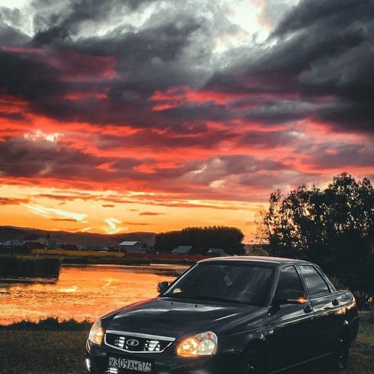 Приора на закате