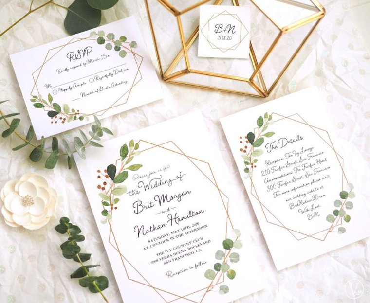 Цветы для свадебного приглашения