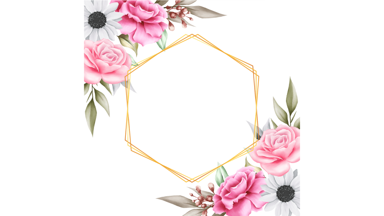 Цветочная рамка для пригласительных