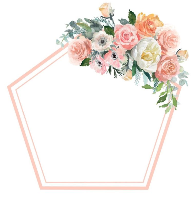 Цветочная рамка для пригласительных