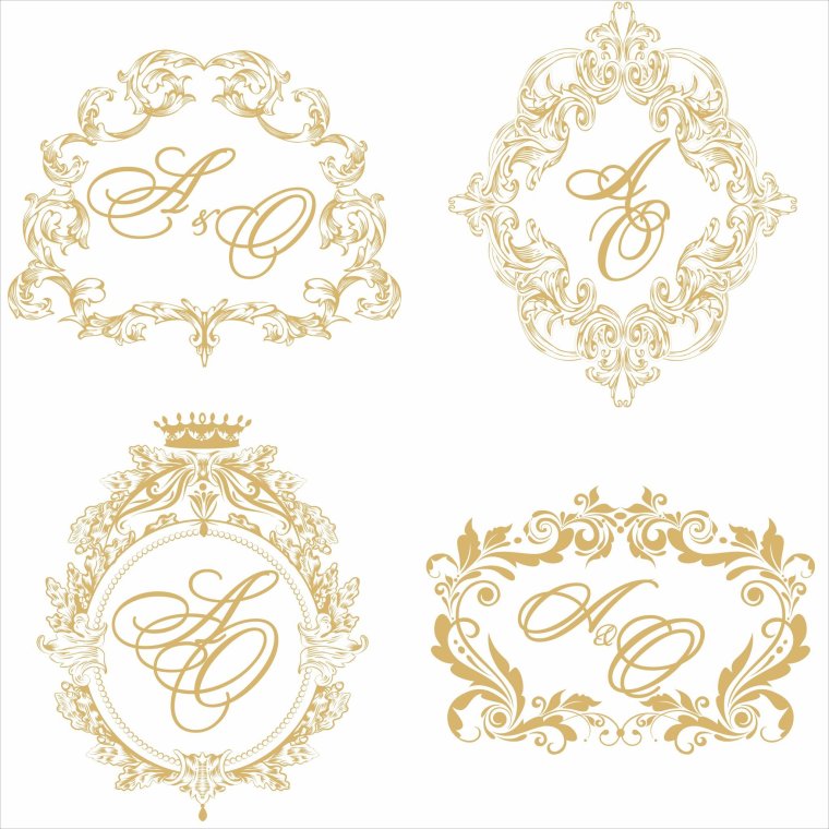 Свадебные рамки с инициалами