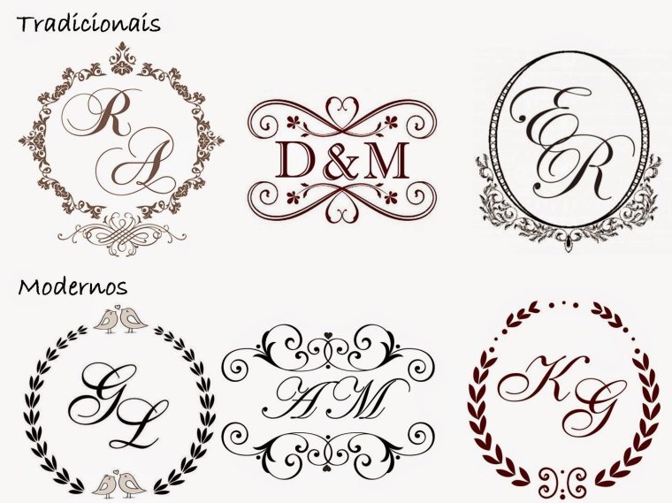 Свадебный шрифт с вензелями