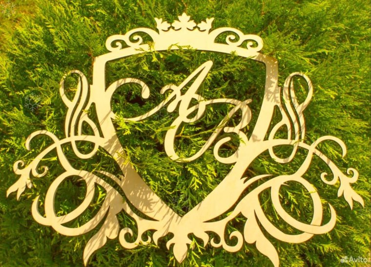 Буквы имен на свадьбу