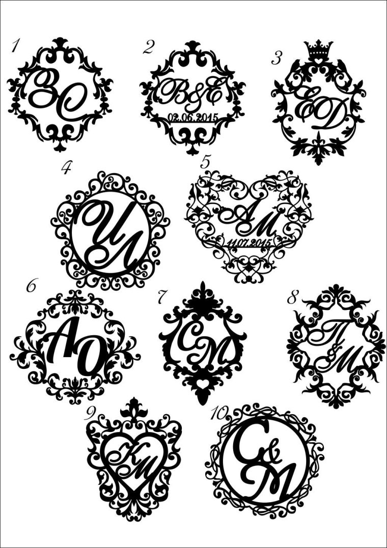 Трафарет инициалов