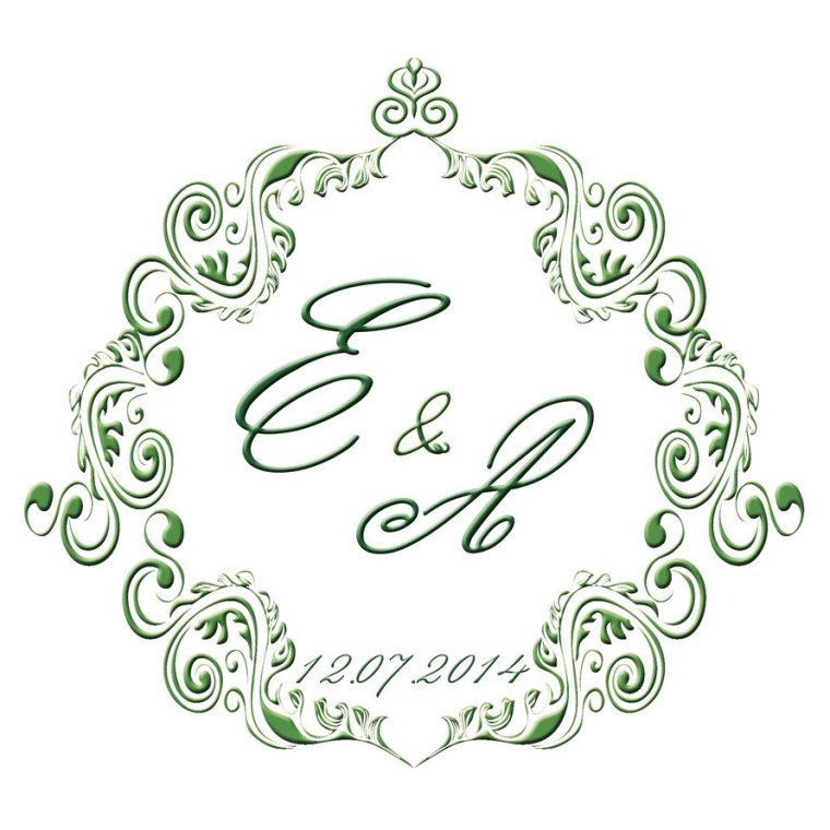 Инициалы на свадьбу шаблон