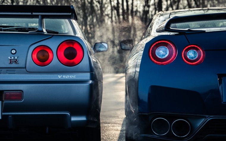 Nissan GTR r35 и Skyline r34