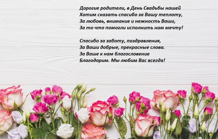 Поздравление на свадьбу от родителей