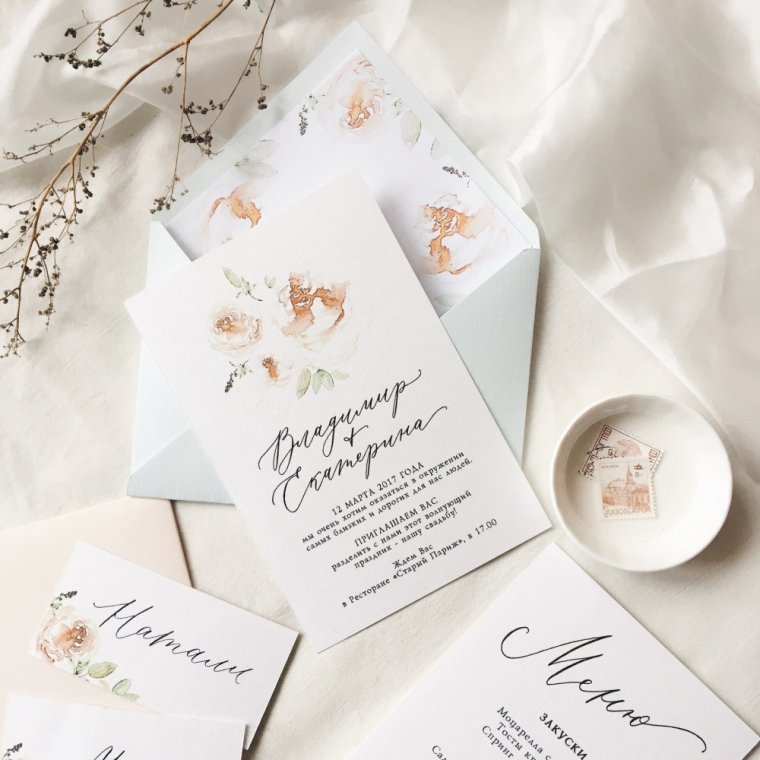Пригласительные на свадьбу лаконичные