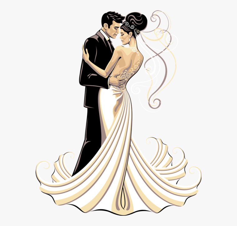 Силуэты молодоженов для декупажа