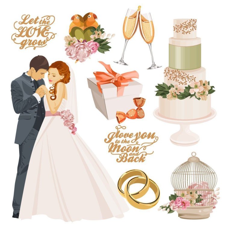 Наклейки для свадебного альбома