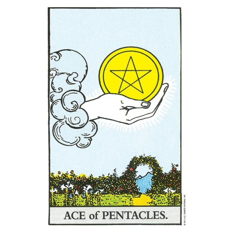 Карты Таро Уэйта туз пентаклей