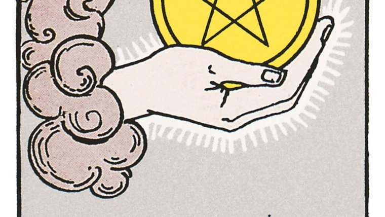 Карта Таро туз пентаклей