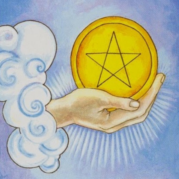 Карта Таро туз пентакль