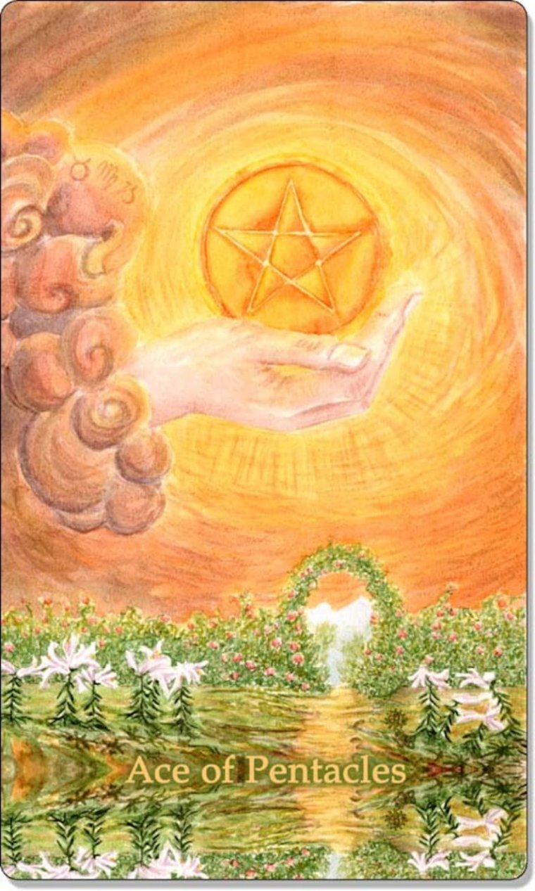 Карта Таро туз пентаклей