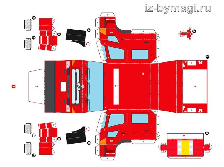 Развертка пожарной машины