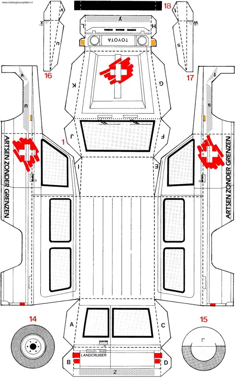 Бумажная модель Тойота ленд Крузер