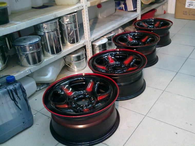 Покраска штампованных дисков УАЗ