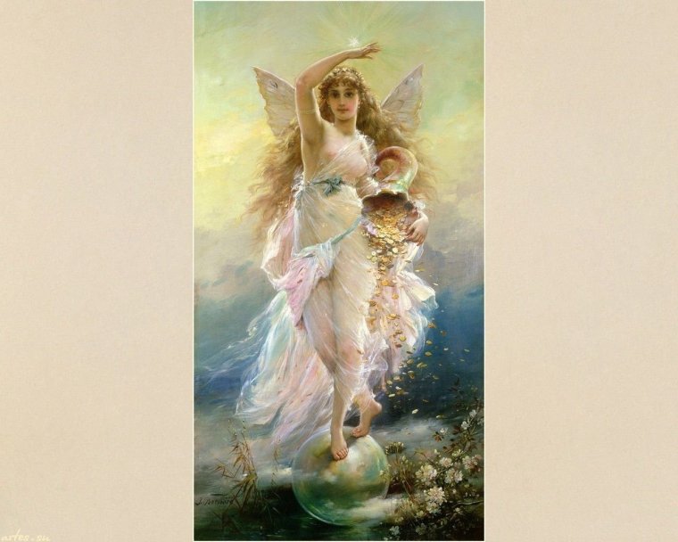 Статуэтка богиня Фортуна с рогом изобилия