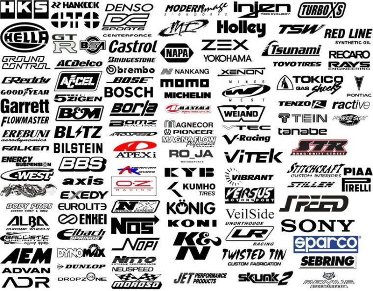 Брендовые наклейки на авто