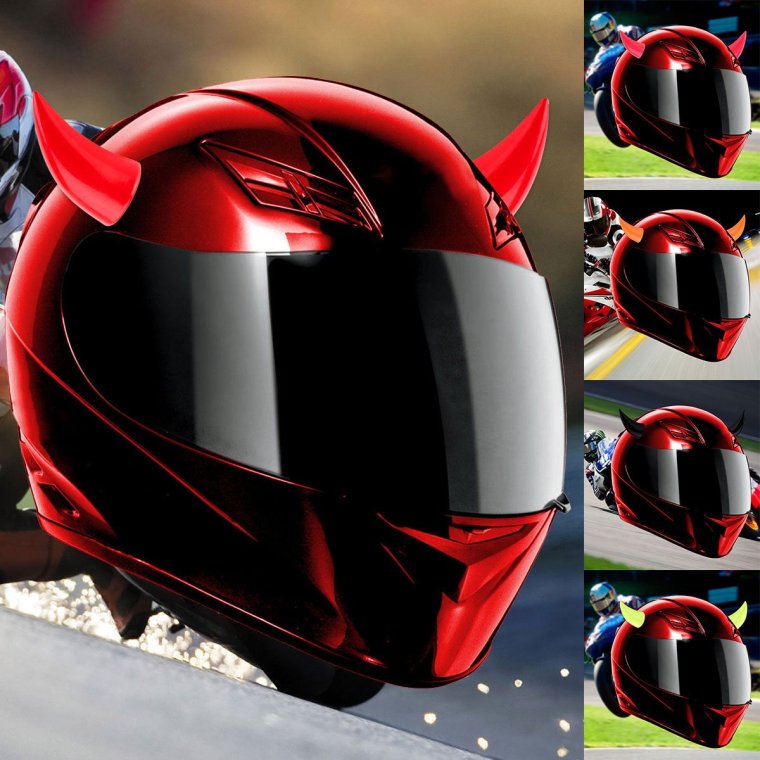 Шлем мотоциклетный с рожками