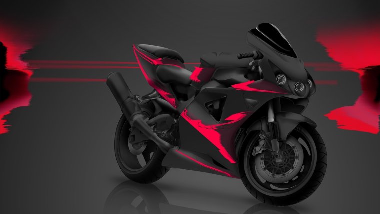 Харлей мотоцикл акварель