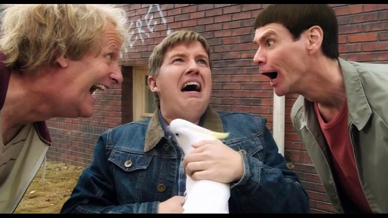 Джим Керри тупой и еще тупее прическа