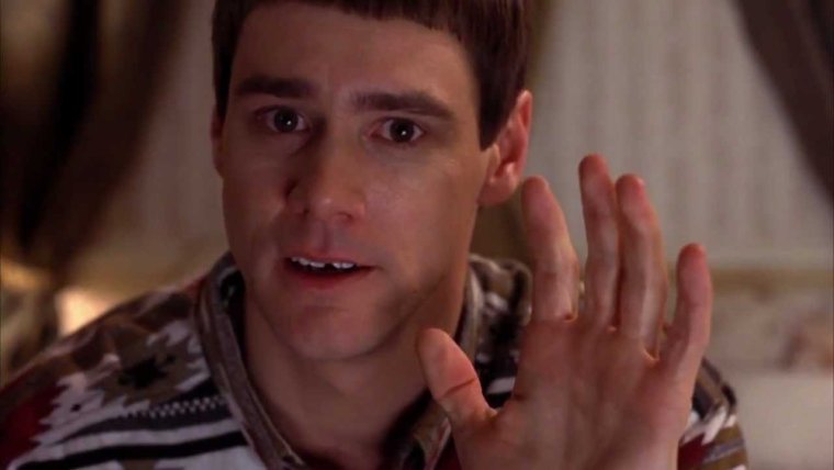 Джим Керри в фильме тупой и еще тупее