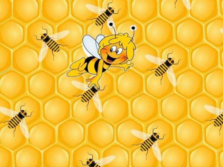 Логотип с пчелой и сотами